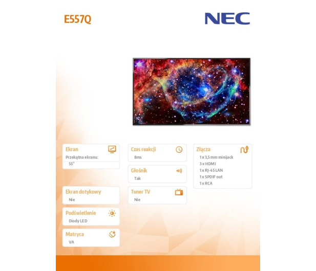 Nec 55'' E557Q 60004552 4K Czarny - 1379483 - zdjęcie 4